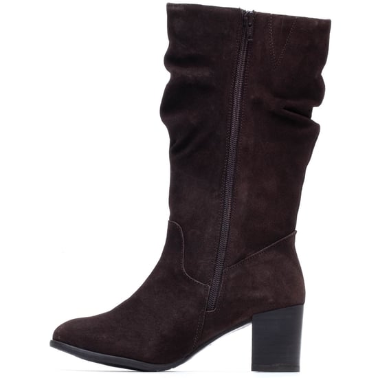 Hush Puppies Cosima Suède Dames Chocolade Hiel Kniehooglaarzen - Image 6