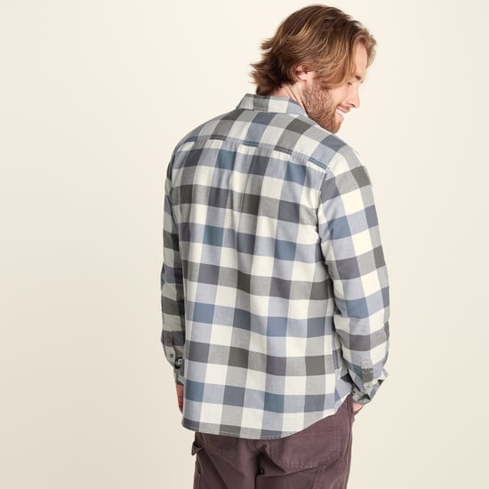 Bryson Mens Brushed Flannel Check Shirt - Ash Brown Check - Image 2