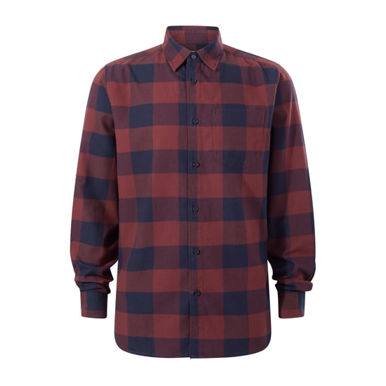 Marcel Mens Brushed Flannel Check Shirt - Blue & Brown Check - Image 5