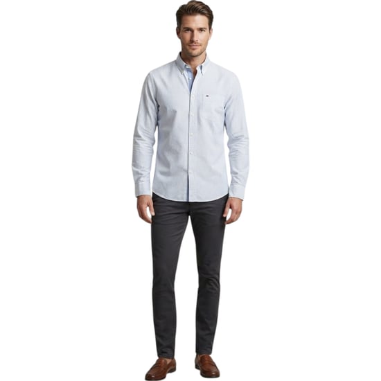 Tommy Hilfiger Mens Oxford Shirts Ithaca Stripe Regular Fit Long Sleeve Shirt - Image 2