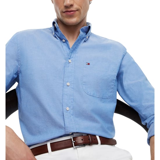 TOMMY HILFIGER Mens Oxford Shirt Cotton Long Sleeve Casual Formal Classic Fit - Image 3