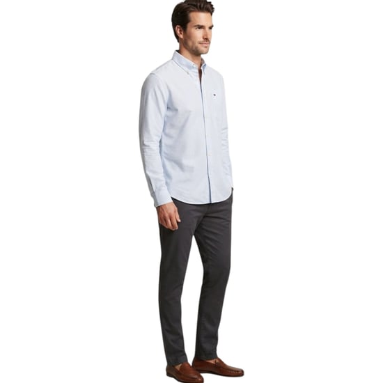 Tommy Hilfiger Mens Oxford Shirts Ithaca Stripe Regular Fit Long Sleeve Shirt - Image 3