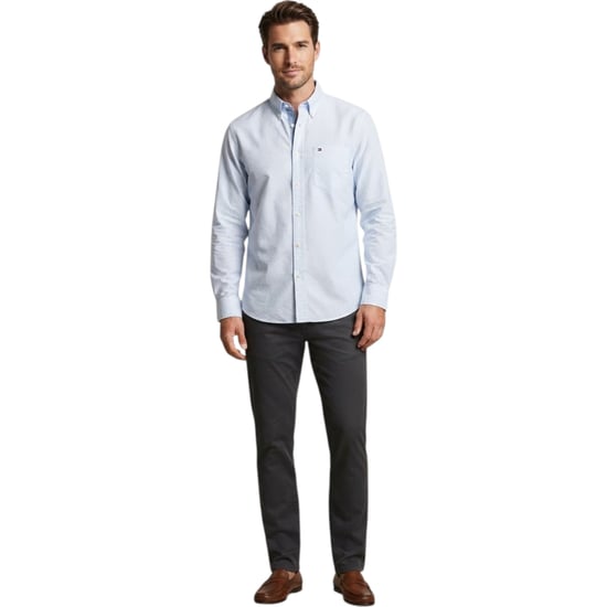 Tommy Hilfiger Mens Oxford Shirts Ithaca Stripe Regular Fit Long Sleeve Shirt - Image 4