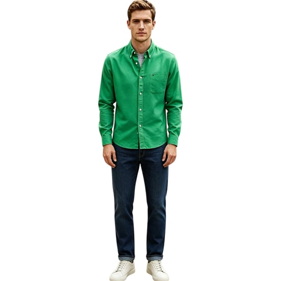 TOMMY HILFIGER Mens Oxford Shirt Cotton Long Sleeve Casual Formal Classic Fit - Image 3