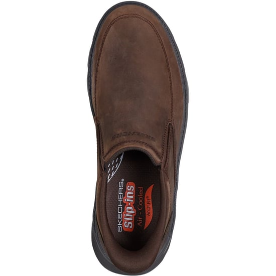 Skechers Arch Fit Garza Umar Leather Men's Cocoa Loafers - Image 3