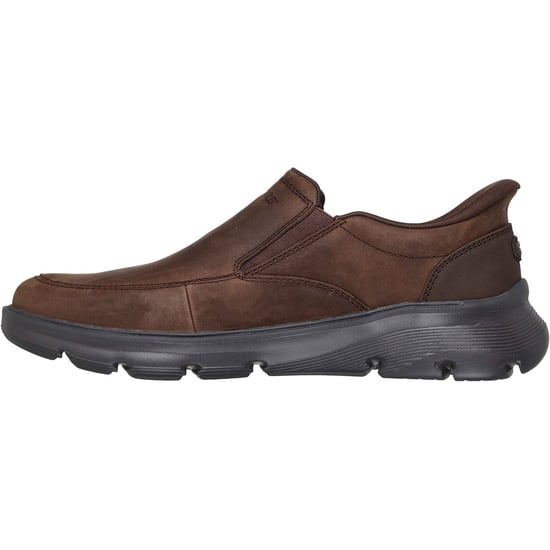 Skechers Arch Fit Garza Umar Leather Men's Cocoa Loafers - Image 4