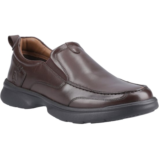 Hush Puppies Harold Leer Heren Bruine Slim Fit Instappers - Image 1