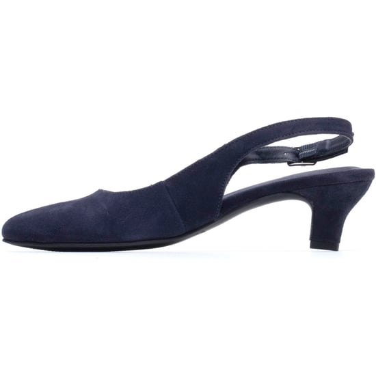 Hush Puppies Nahla Buckle Kitten Heel Leren Dames Navy Ronde Slingback Schoenen - Image 6
