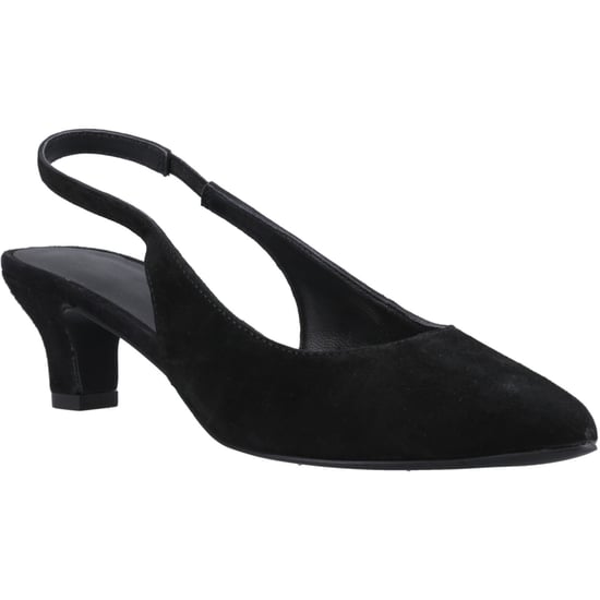 Hush Puppies Nahla Mocka Klackskor Läder Dam Svart Rund Slingback - Image 1