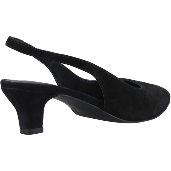 Hush Puppies Nahla Mocka Klackskor Läder Dam Svart Rund Slingback - Image 2