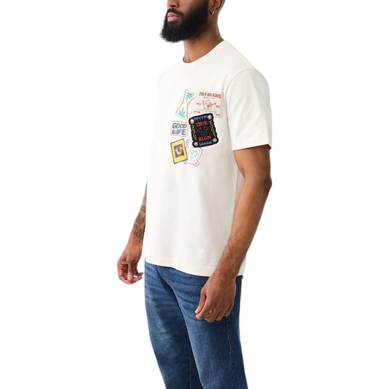 True Religion 108765 Mens T Shirts Resort Patches Crew Neck Summer Sports Tee - Image 3