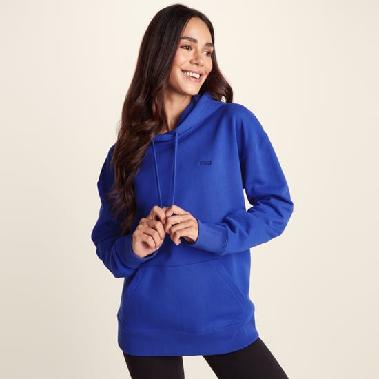 Meera Womens 100% Cotton Relaxed Fit Hoody - Cobalt Blue - Image 3