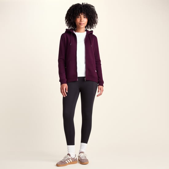 Mia Womens Supersoft Zip Hoody - Burgundy - Image 1