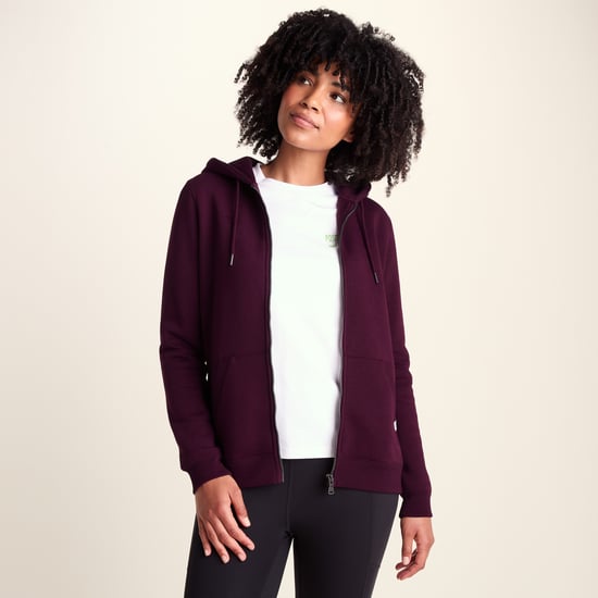 Mia Womens Supersoft Zip Hoody - Burgundy - Image 3