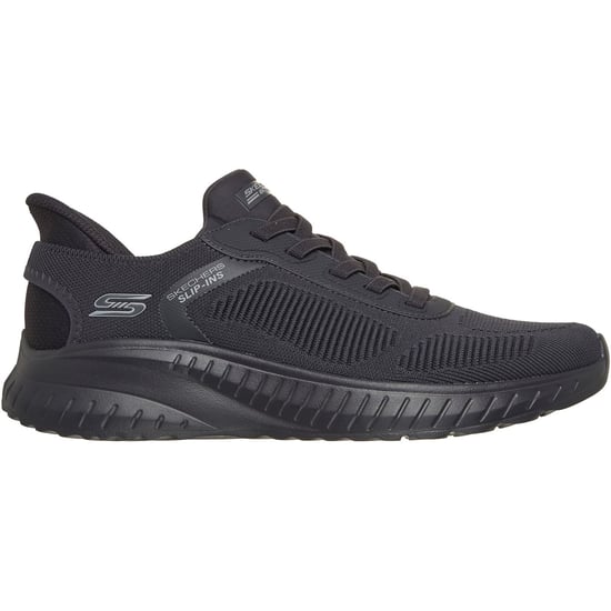 Skechers BOBS Sport Squad Chaos Solid Step Textil Mäns MÖRKT KOL svart Träningsskor - Image 4