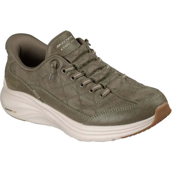 Skechers Contour Foam - Bekväm Passform Läder/Polyester Dam Olive Träningsskor - Image 1