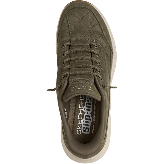Skechers Contour Foam - Bekväm Passform Läder/Polyester Dam Olive Träningsskor - Image 3