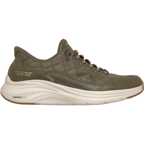 Skechers Contour Foam - Bekväm Passform Läder/Polyester Dam Olive Träningsskor - Image 4