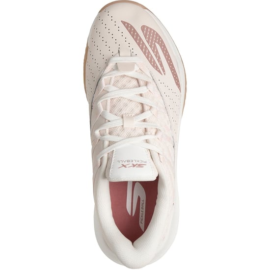 Skechers Viper Court Rally Leer Dames Lichtroze Sneakers - Image 3