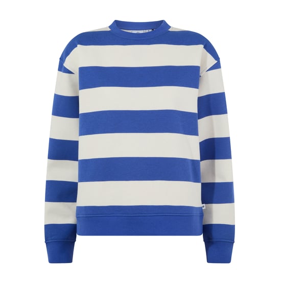 Yuri Womens Supersoft Crew Neck Striped Sweatshirt - Cobalt Stripe - Image 5