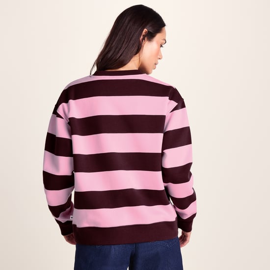 Yuri Womens Supersoft Crew Neck Striped Sweatshirt - Huckleberry Stripe - Image 2