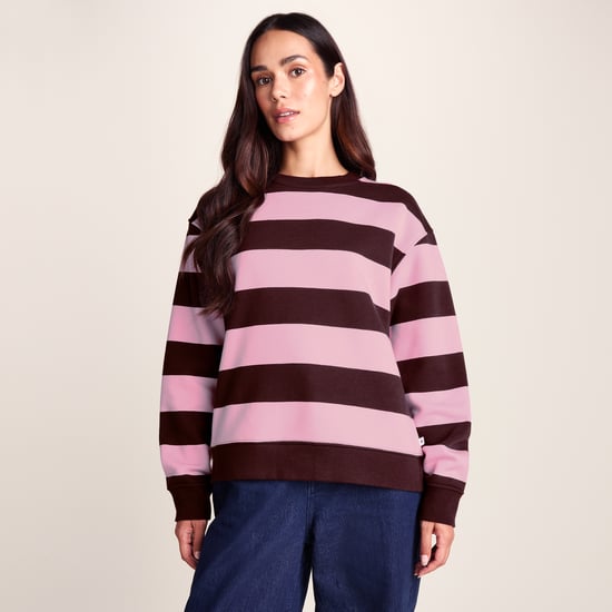 Yuri Womens Supersoft Crew Neck Striped Sweatshirt - Huckleberry Stripe - Image 3