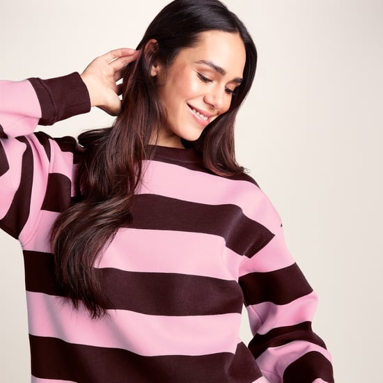 Yuri Womens Supersoft Crew Neck Striped Sweatshirt - Huckleberry Stripe - Image 6