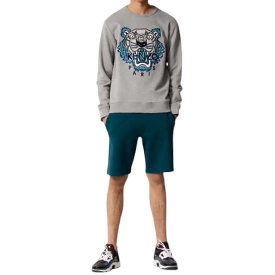 KENZO SWEAT Mens Sweatshirts Crew Neck Long Sleeve Pullover Grey Winter Jumper - Image 2