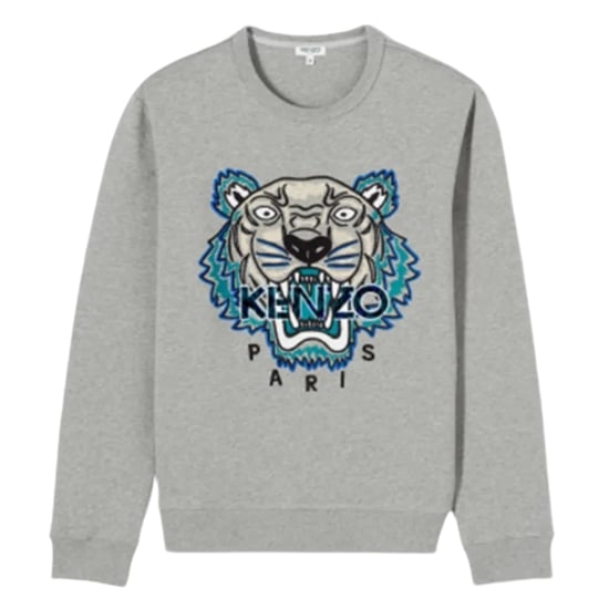 KENZO SWEAT Mens Sweatshirts Crew Neck Long Sleeve Pullover Grey Winter Jumper - Image 3