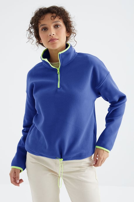 Oversized Pluche Halflange Rits Sweater - Image 3
