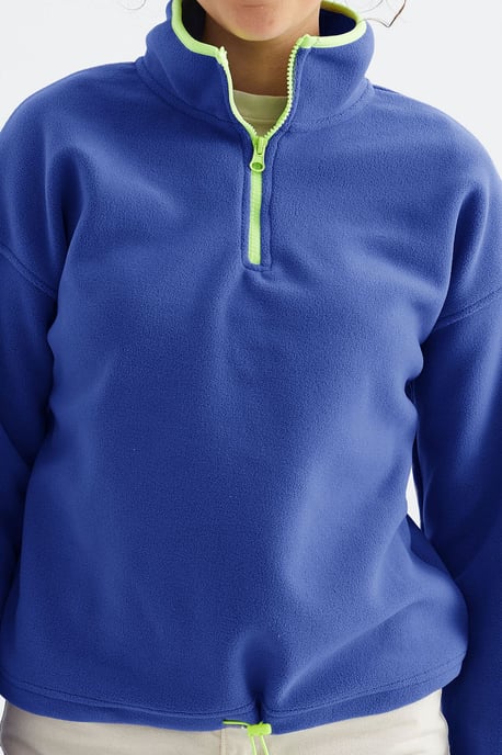 Oversized Pluche Halflange Rits Sweater - Image 4