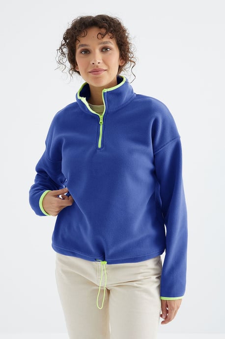 Oversized Pluche Halflange Rits Sweater - Image 5