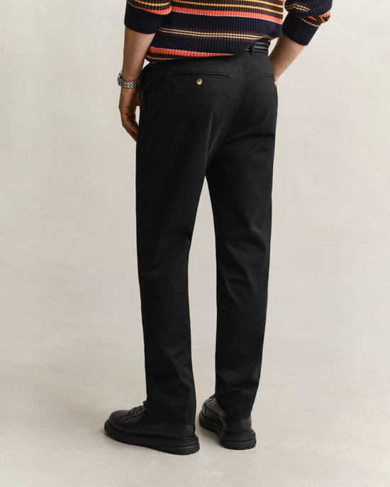 Regular Fit Logo Detail Trousers in Black - Image 2