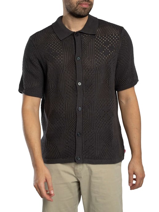 Levi's Camp Knitted Short Sleeved Shirt, Black - Image 1