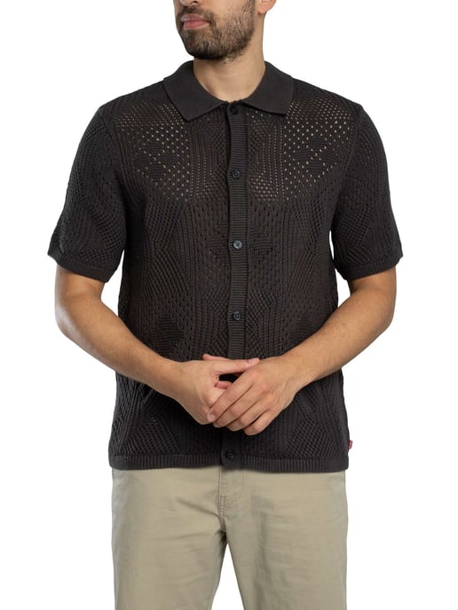 Levi's Camp Knitted Short Sleeved Shirt, Black - Image 2
