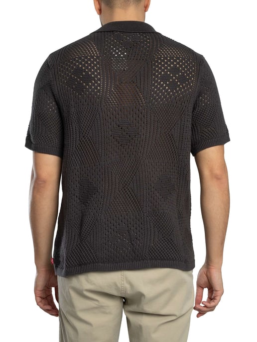 Levi's Camp Knitted Short Sleeved Shirt, Black - Image 3
