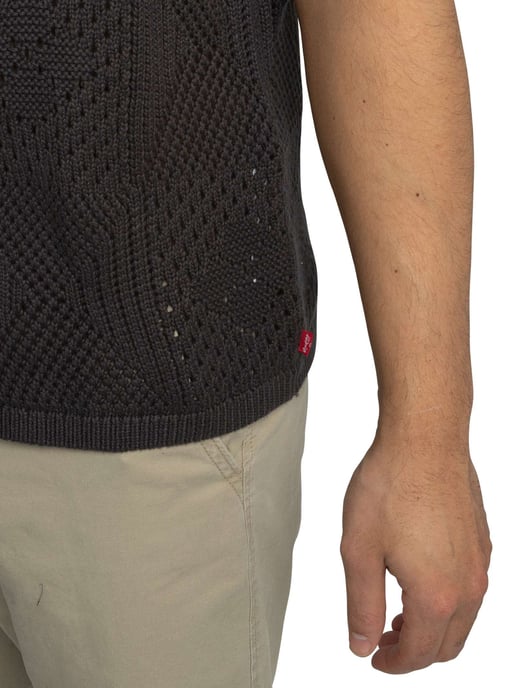 Levi's Camp Knitted Short Sleeved Shirt, Black - Image 5