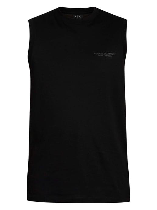 Armani Exchange Relaxed Fit Chest Logo Tank Top, Black - Image 5
