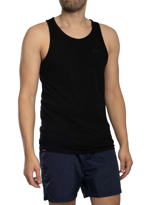 Superdry Essential Logo Vest, Black - Image 1