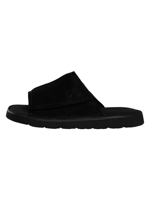 Clarks Solsbury Suède Slippers, Zwart - Image 2