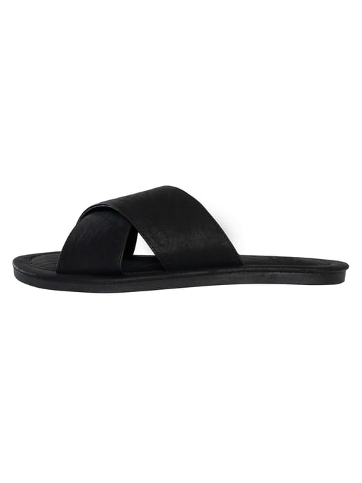 Superdry Vintage Cross Strap Sliders, Black - Image 2