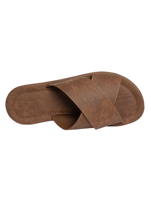 Superdry Vintage Kruisbandjes Schuifjes, Bruin - Image 6