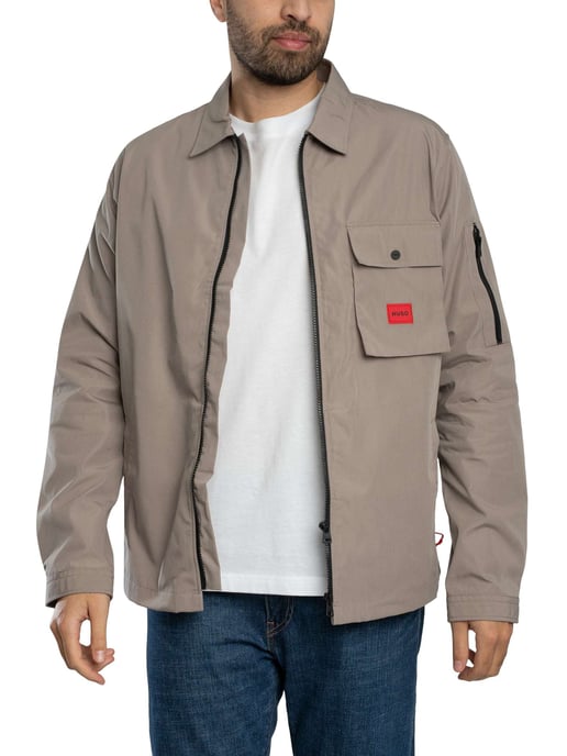 HUGO Emmond Zip Overshirt, Bruin - Image 1