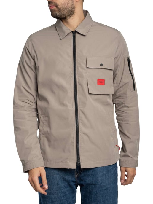 HUGO Emmond Zip Overshirt, Bruin - Image 3