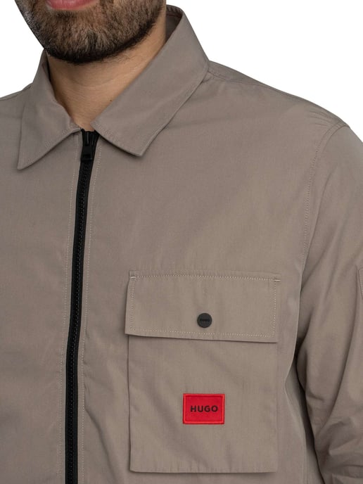 HUGO Emmond Zip Overshirt, Bruin - Image 5