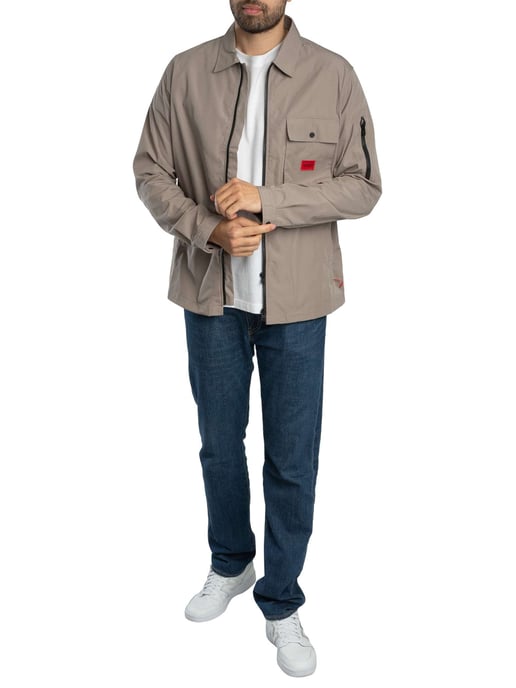 HUGO Emmond Zip Overshirt, Bruin - Image 6