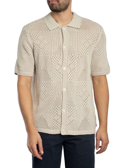 Levi's Camp Knitted Short Sleeved Shirt, Black - Image 1