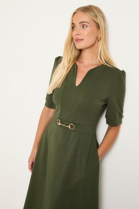 Petite Ponte Snaffle Trim Midi Dress - Image 2
