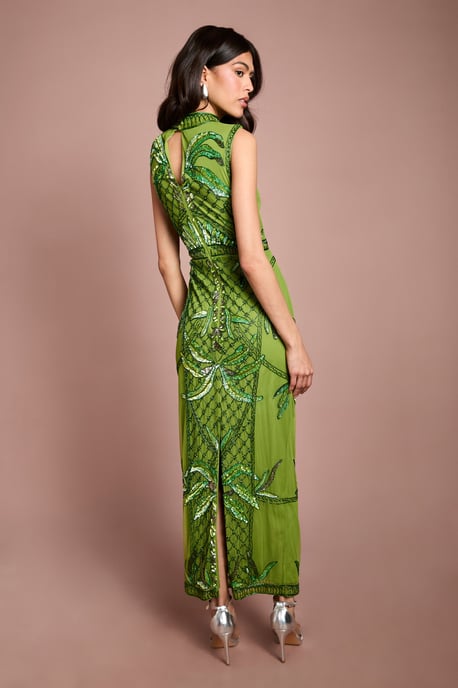 Coast Muse Palm Tree Embellished Midi Dress - Image 3