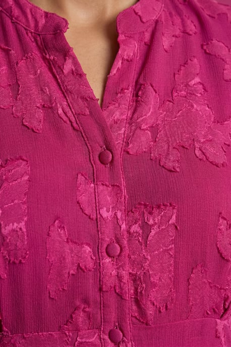 Floral Jacquard Button Down Midi Dress - Image 2